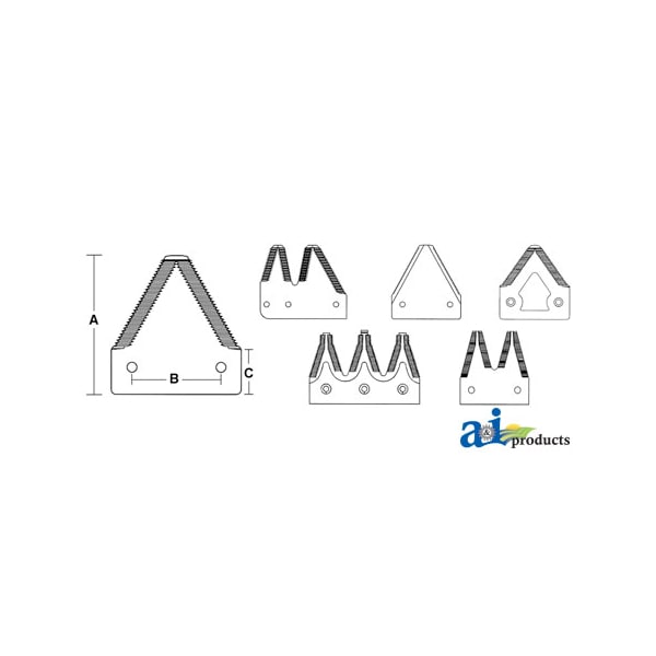 overlap kit, chrm 14ga top serrated; card of 5 4.5" x9.5" x1"